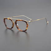 Lizann Titanium Geometric Glasses Frame Geometric Frames Southood Leopard gold